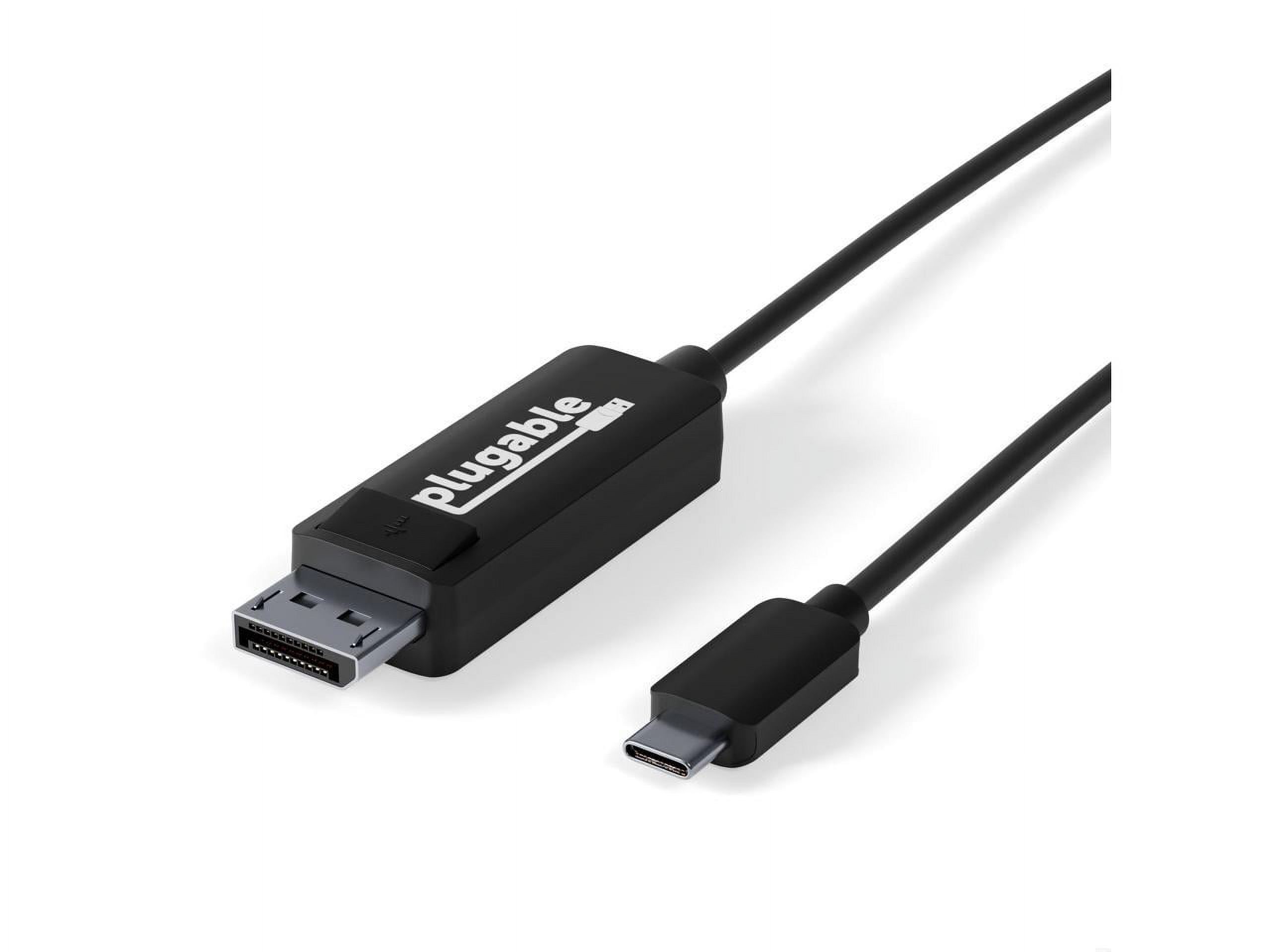 Plugable USB C to DisplayPort Cable 6 feet (1.8m), Up to 4K at 60Hz, USB C DisplayPort Cable - Compatible with Thunderbolt and USB-C - Driverless - image 1 of 7