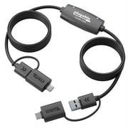 Plugable USB Data Transfer Cable PC to PC, Compatible with Windows USB C and USB 3.0, Transfer Files to New Computer with Included Bravura Easy Computer Sync Software, 6.6ft USBC-TRAN