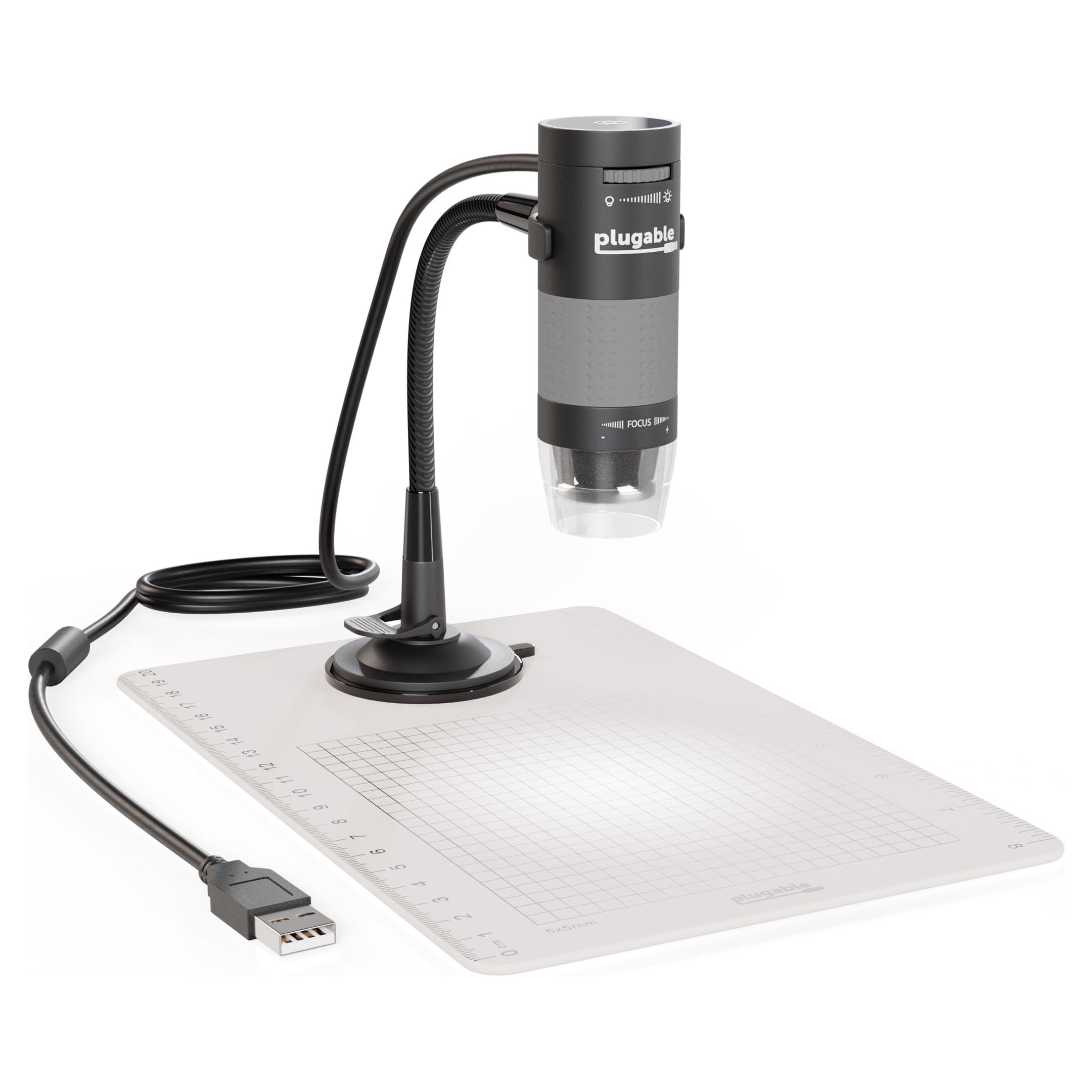 Plugable USB Digital Microscope with Flexible Arm Observation Stand Compatible With Windows, Mac, Linux (2MP, 250x Magnification) - image 1 of 8