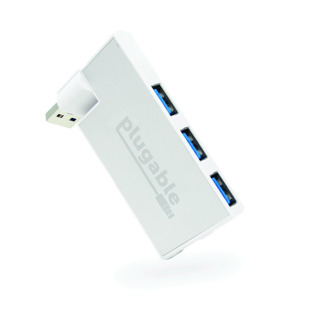 Plugable USB Hub, Rotating 4 Port USB 3.0 Hub, Powered USB Hub (Compatible with Windows, macOS & Linux, USB 2.0 Backwards Compatible) - image 1 of 7