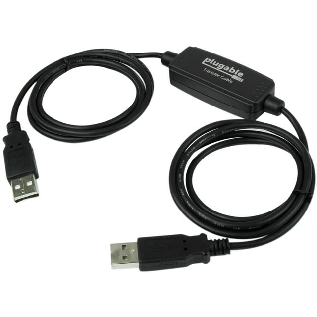 Plugable USB Transfer Cable, Unlimited Use, Transfer Data Between 2 Windows PC's, Compatible with Windows 11, 10, 7, XP, Bravura Easy Computer Sync Software Included
