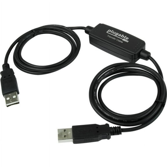 Plugable USB Transfer Cable, Unlimited Use, Transfer Data Between 2 Windows PC's, Compatible with Windows 11, 10, 7, XP, Bravura Easy Computer Sync Software Included