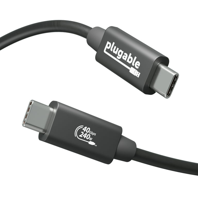 Plugable USB4 Cable with 240W Charging, 3.3 Feet (1M), USB-IF Certified, 1x  8K Display, 40 Gbps, Compatible with USB 4, Thunderbolt 4, Thunderbolt 3,  USB-C 