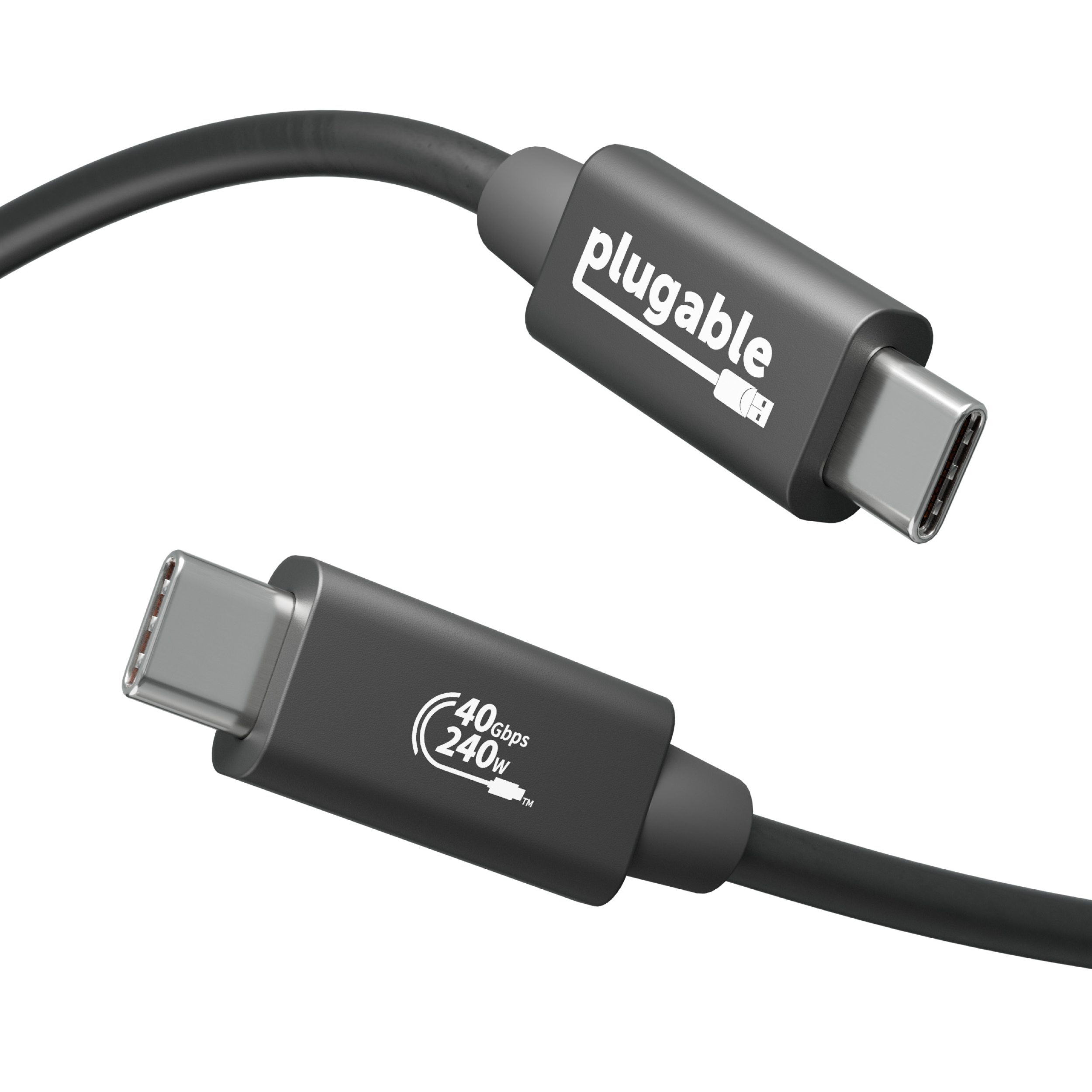 Plugable USB4 Cable with 240W Charging, 3.3 Feet (1M), USB-IF Certified, 1x 8K Display, 40 Gbps, Compatible with USB 4, Thunderbolt 4, Thunderbolt 3, USB-C - image 1 of 8