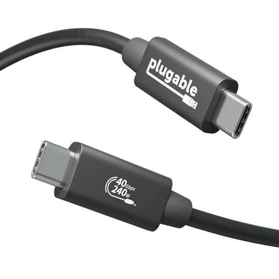 Plugable USB4 Cable with 240W Charging, 3.3 Feet (1M), USB-IF Certified