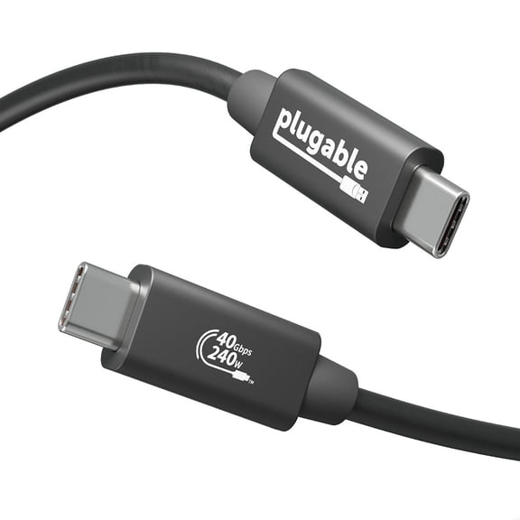 Plugable USB4 Cable with 240W Charging, 3.3 Feet (1M), USB-IF Certified