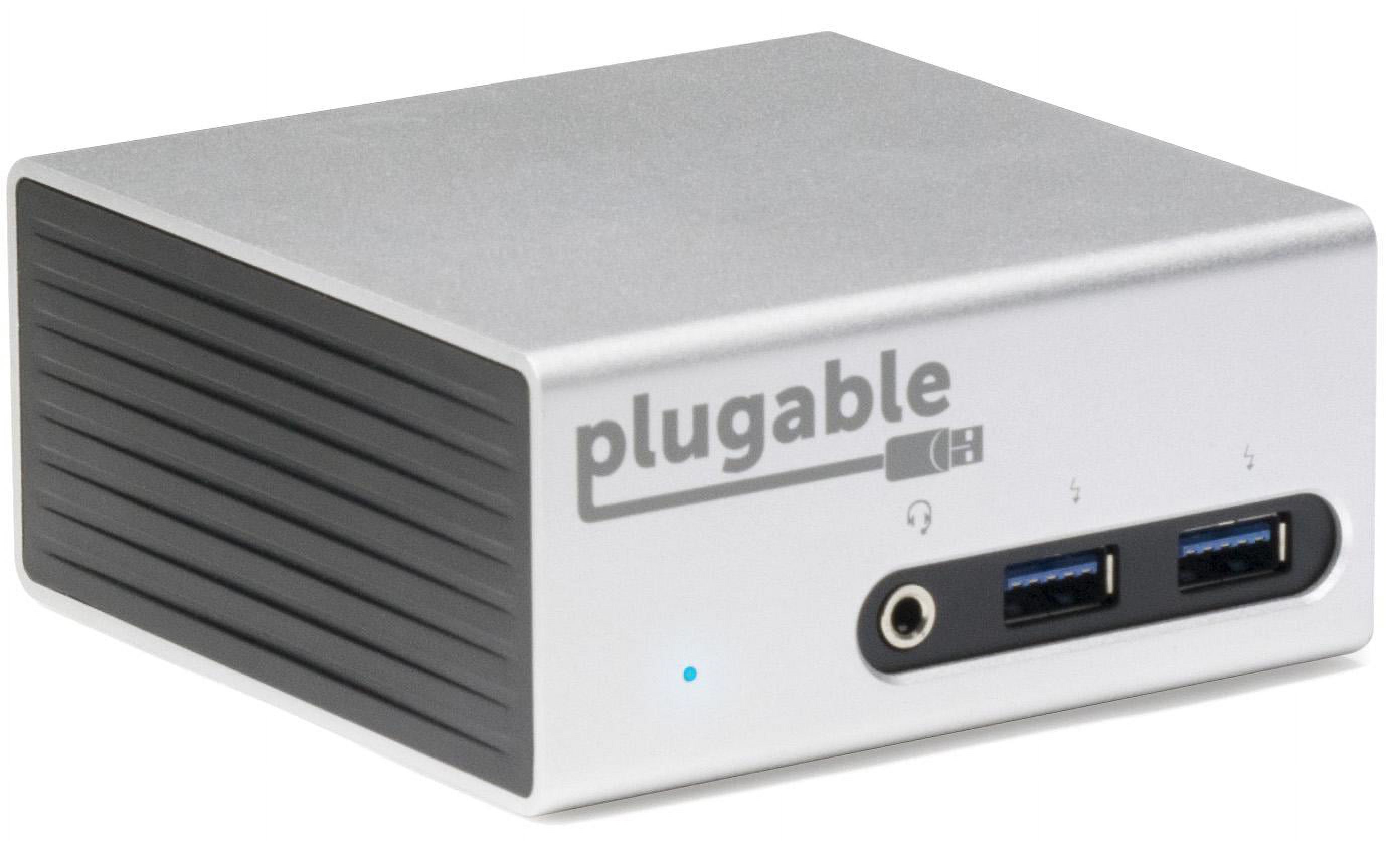 Plugable Universal USB 3.0 Docking Station with Dual Video Outputs and 4K Support for Windows 10, 8.1, 7 (HDMI and DVI or VGA, Gigabit Ethernet, Audio, 4 USB 3.0 Ports, VESA Mount Aluminum Mini) - image 1 of 7
