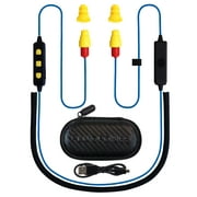 Plugfones FreeReign Volume Limited Bluetooth In-Ear Earbuds with Noise Isolating Mic, Blue/Yellow