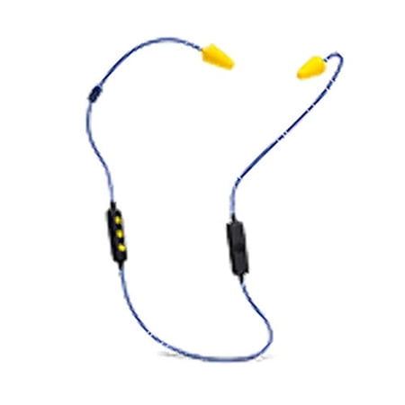 Plugfones Liberate 2.0 Wireless Bluetooth In-Ear Earplug Earbuds- Noise Reduction Headphones with Noise Isolating Mic and Controls (Blue & Yellow)