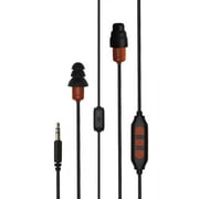 Plugfones Protector Plus VL in-Ear Earplug Earbuds, Noise Reduction Headphones with Noise Isolating Mic and Controls, Black & Red