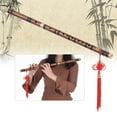 thumbnail image 1 of Pluggable Bitter Bamboo Flute Dizi Traditional Handmade Chinese Musical Woodwind Instrument Key of D Study Level Professional Performance, 1 of 7