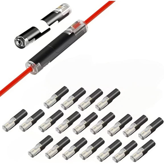 Pluggable LED Wire Connectors, 1-Pin 1-Way Universal Quick Splice Terminals, Single-Line Interlocking Detachable LED Connectors,Featuring Quick-Connect Terminals Suitable for AWG 22-18 (20Pcs)