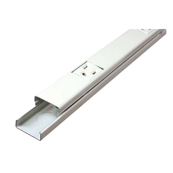 Plugmold Multi Outlet Strip 12 Single 15 Amp Outlets Steel Ivory