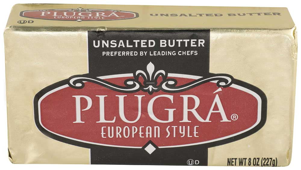 Plugra European Style Unsalted Butter, 8 Ounce - 12 per case.