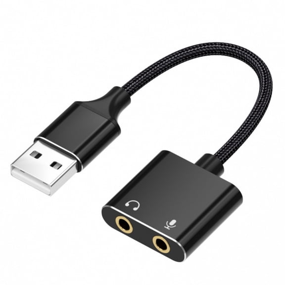 Plugs And Play USB To 3.5mm Adapter USB External Stereo Sound Card For Professional Microphone And Headphone Use