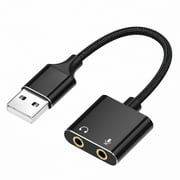 Plugs And Play USB To 3.5mm Adapter USB External Stereo Sound Card For Professional Microphone And Headphone Use
