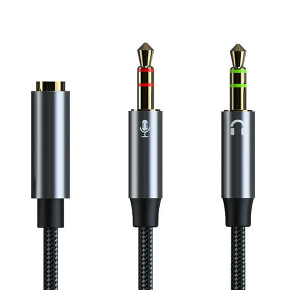Plugs & Play 3.5mm Sound & Mic Splitter Cable Earphone Adapter for Clear Voice Chatting & Immersive Gaming Experience