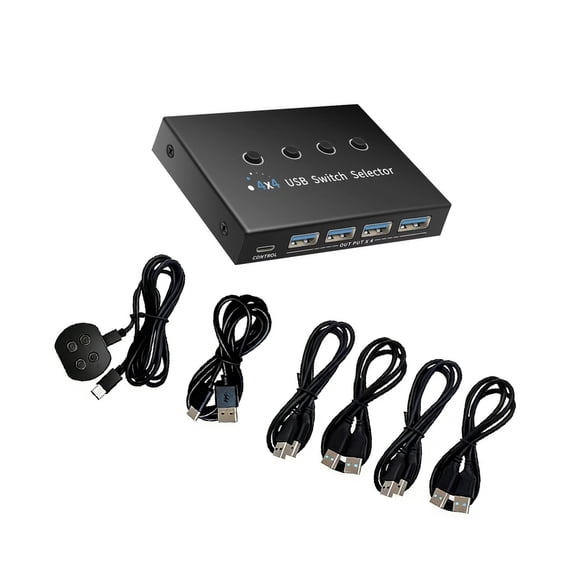 Plugs Play USB3.0 Sharing Switcher Enables 4 To Control 4USB For Printer Sharing USB Switching Select