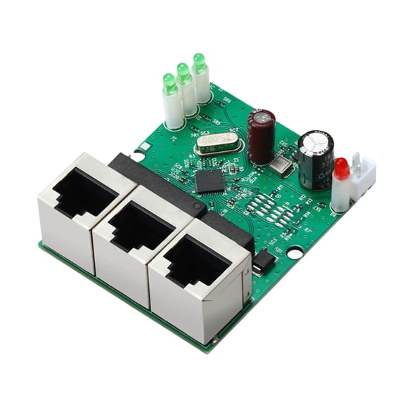 Plugs and Play 3Port 100Mbps Fast Ethernet Switches Size for Space Efficiency Wide Device Compatibility in Networks