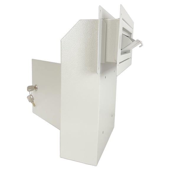 Plugsharge Door Drop Box, Mail Slots for Mail, Rent, Deposit, and Night Key, Through The Door Prevents Money Fishing Locking Steel Mailbox with Rear Access, Gray