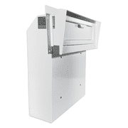 Plugsharge Locking Mailbox Drop Box with Rain Cover, Heavy-Duty Galvanized Steel, Door Mounted Secure Mailbox for Keys, Cash, Checks, Deposits & Letters   Safe Mail Drop Box for Home/Office, White