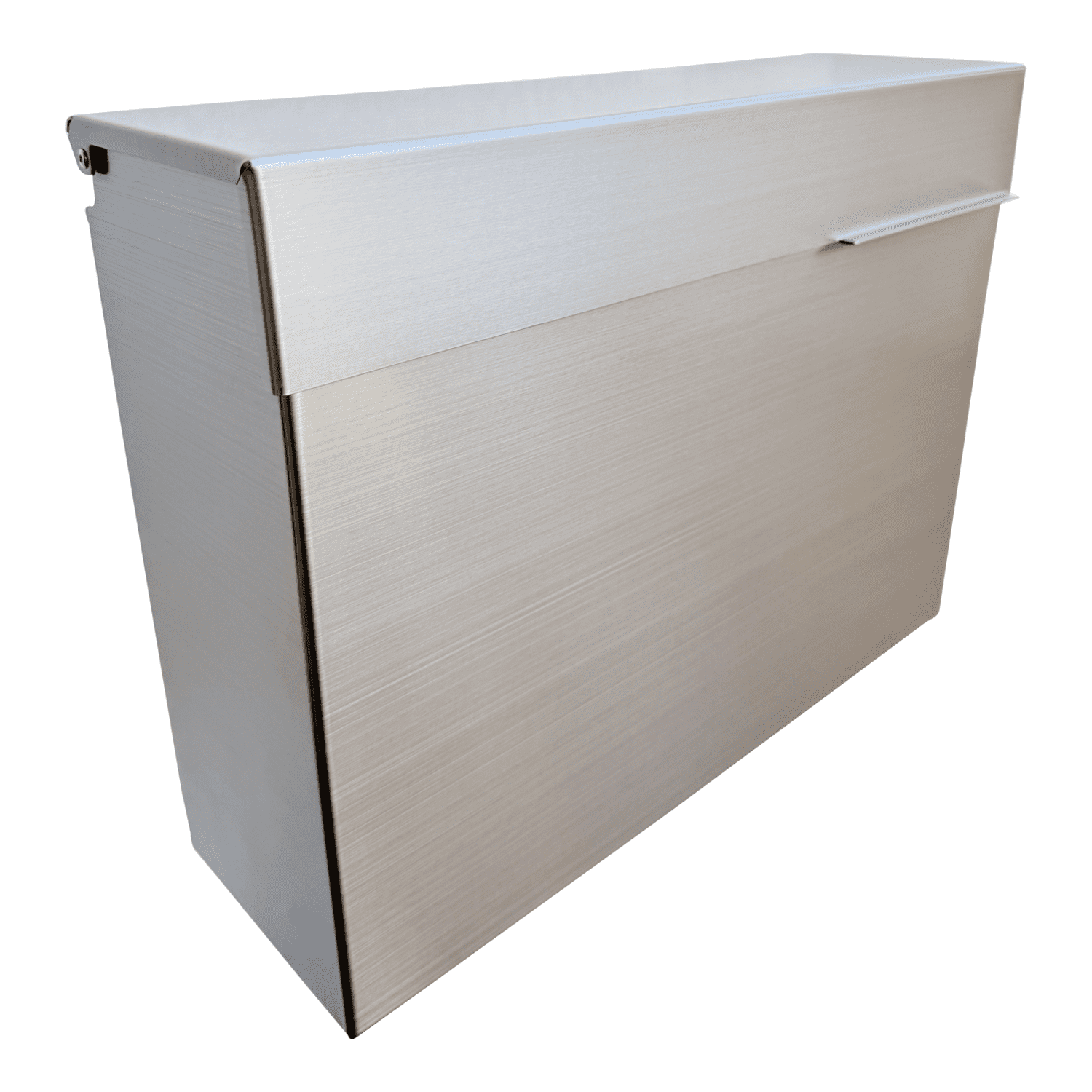 Plugsharge Modern Design Brushed Stainless Steel Mailbox for Walls, Heavy Duty Wall Mounted Mailbox - 14.6'' x 4.6'' x 11.2'' Rust Proof Steel Dropbox with Rainproof Design, Silver