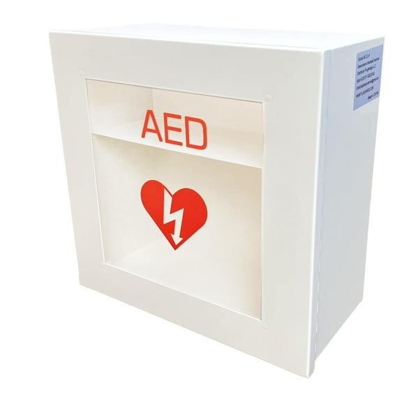 Plugsharge Non Alarmed AED Defibrillator Wall Mounted Storage Cabinet - 14.5'' x 7'' x 13.75'' Steel AED Holder Defibrillator Cabinet for Emergency at Church, Fitness Center, Home, Office, Warehouse