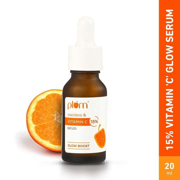 Plum 15% Vitamin C Glow Face Serum - Dermat Tested To Fight Dark Spots, Pigmentation & Dull Skin(20ml)