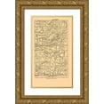 thumbnail image 1 of Plum 20x32 Gold Ornate Wood Framed with Double Matting Museum Art Print Titled - Kentucky Tennessee Missouri Arkansas - Plum 1882, 1 of 4