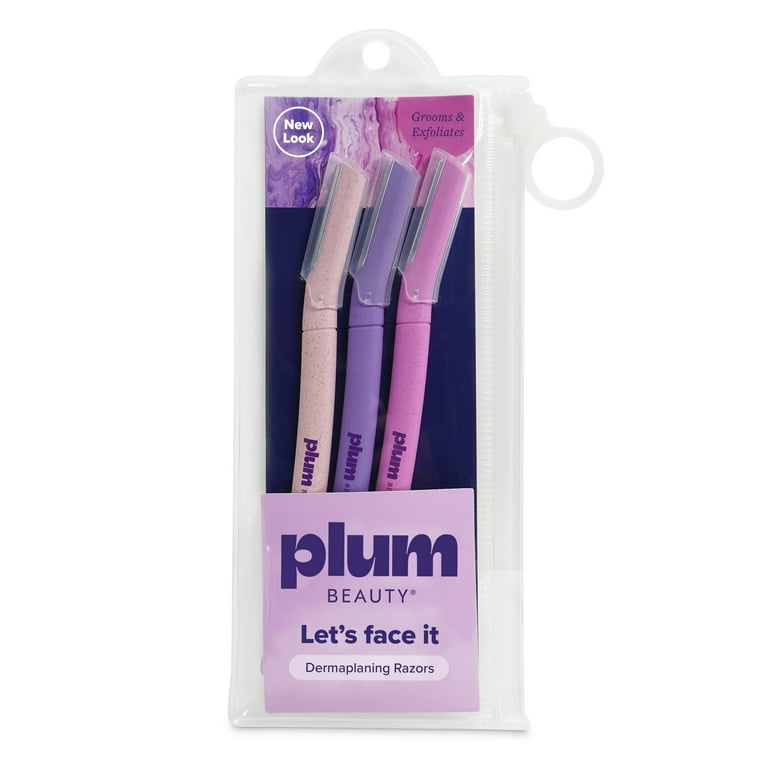 Plum Beauty, Facial Eyebrow Shaping Razors, 3-Pack