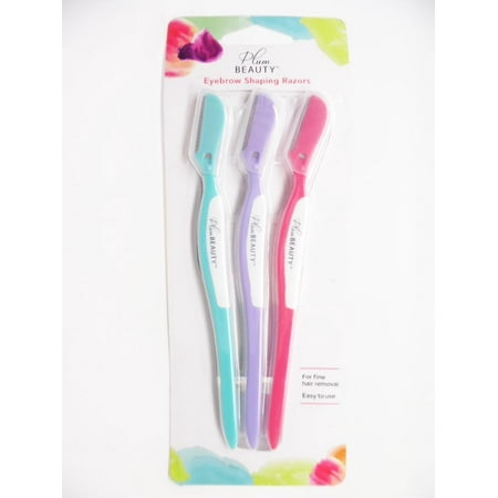 Plum Beauty Facial Shaping Razors, Facial Dermaplaning Tools, Skin Safe, Hair Removal for Eyes & Face, 3ct.