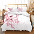 thumbnail image 1 of Plum Blossom Bedding Set Red Flower Floral Comforter Cover for Kids Teens Women Japanese Ink Style Duvet Cover King Size, 1 of 5