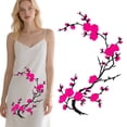 thumbnail image 1 of Plum Blossom Embroidery Patch Iron On Sew On Fabric Sticker for Clothing Repair Crafting Applique Patch for Jeans Hats and More Deep Pink, 1 of 8