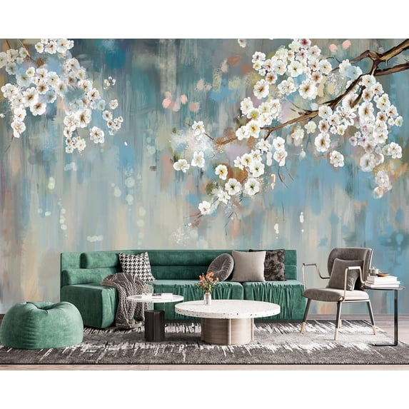 Plum Blossom Flower Bird Chinoiserie Wall Mural Wallpaper for Bedroom x