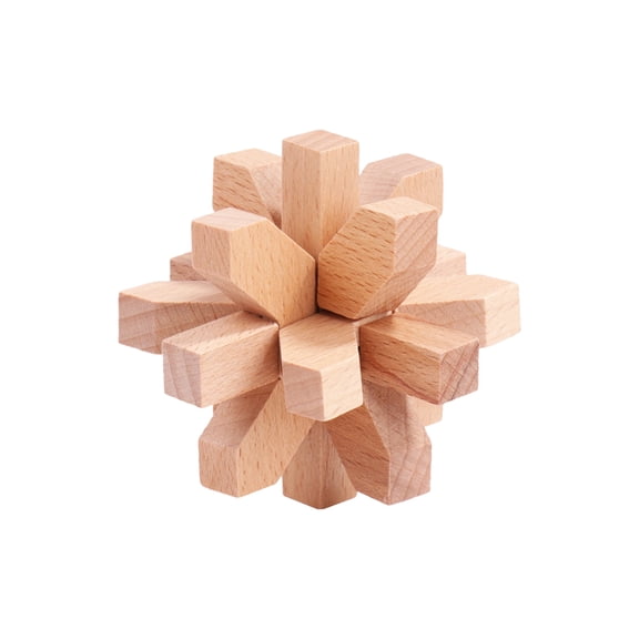 Plum Blossom Kongming Lock Decorative Wooden Interlocking Puzzle for Artistic Appreciation and Intellectual Stimulation Gift for Students