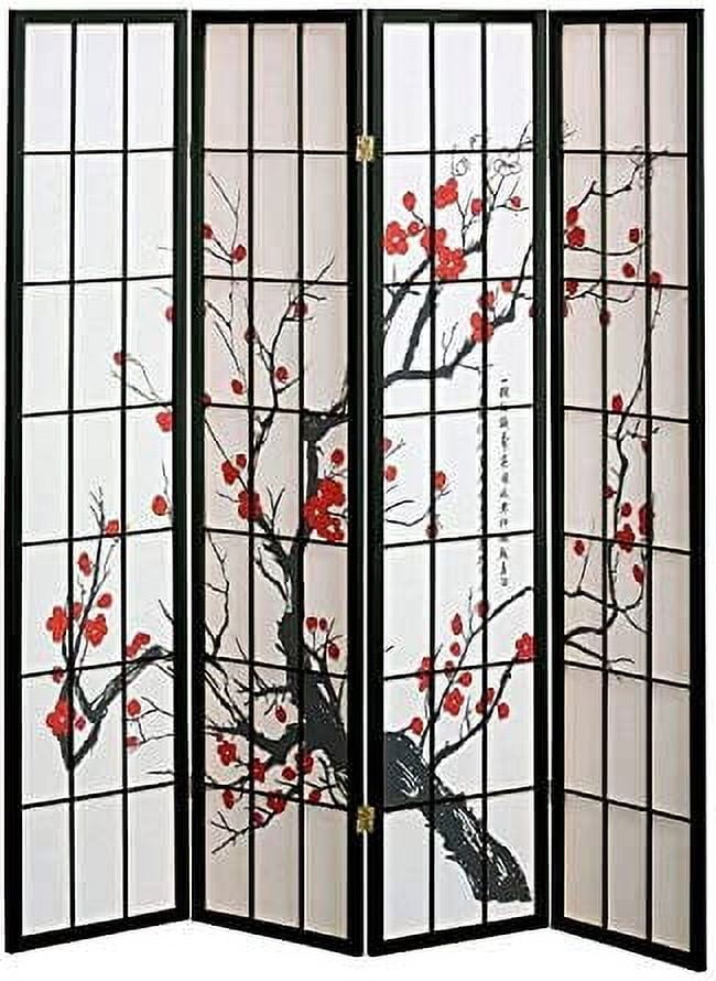 Plum Blossom Screen Design 4 Panel - Walmart.com