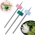 thumbnail image 1 of Plum Blossom Shape Onion Cutter and Vegetable Chopper, Stainless Steel Multifunctional Kitchen Cutting Tool, Blue, 1 of 9