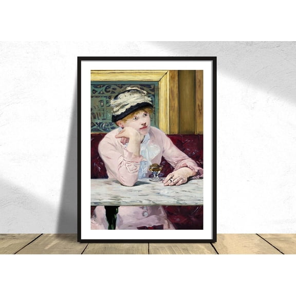 Plum Brandy Edouard Manet French Impressionist Vintage Art Poster Reproduction Portrait, Unframed Paper Poster 8x10in