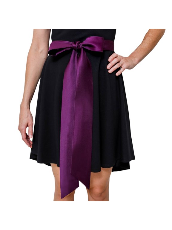 Plum Bridal Wedding Sash Belt for Prom Dress Gown, Elegant Simple Wedding Bridal Sash, 72 Inch Waist Sash for Bride, Bridesmaid, Formal Party