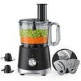 thumbnail image 1 of Plum Chef 10.5-Cup Food Processor and Vegetable Chopper, 5 Stainless Steel Blades & Dough Blade, 3 Modes for Slicing, Shredding & Kneading, Dishwasher Safe, Black, 1 of 6