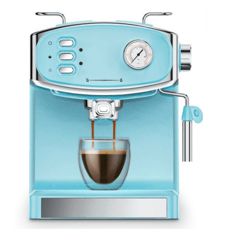 20 Bar Compact Espresso Machine - Milk Frother Steam Wand Pressure Gauge & 54oz Water Tank (Low Noise)