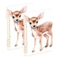thumbnail image 1 of Plum Deer Ring Binder Notebook Journey Note Diary College Ruled Spiral Notebook Study Loose Leaf Paper A5 60 Pages, 1 of 8