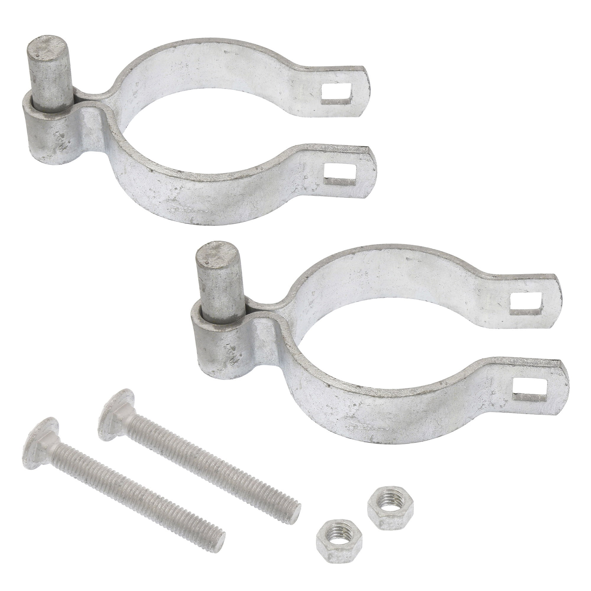 Galvanized Steel Chain Link Fence Post Hinges with Bolts, Pack of 2
