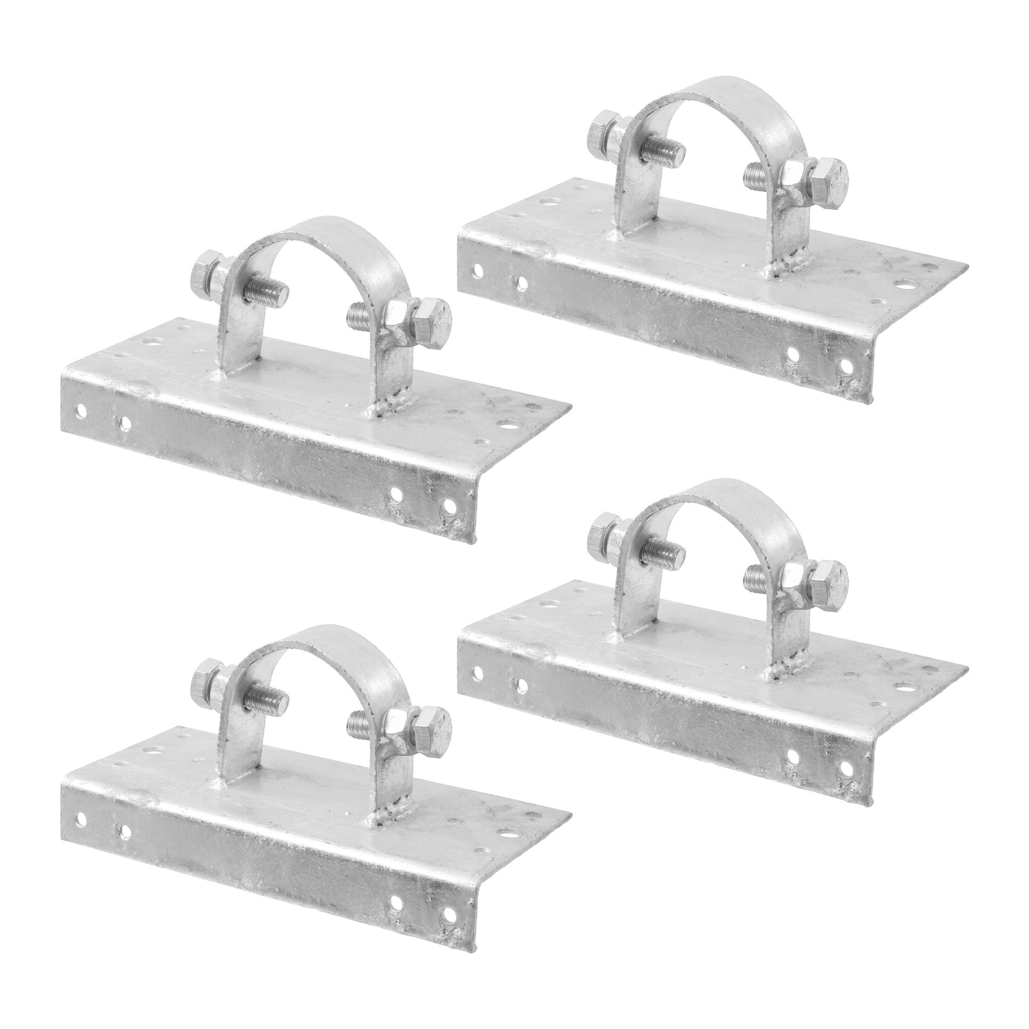 Plum Fittings Galvanized Metal Wood-to-Steel Post Adapters for Fence,  1-5/8