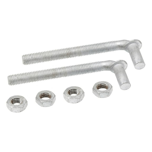 Plum Fittings J-Bolt Post Hinge 5/8" x 6" - Male J Bolts with Nuts (Pack of 2)