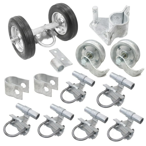 Plum Fittings RGHK20-K, 6" Wheel, Galvanized Steel, Rolling Gate Hardware Kit, 6 Pieces