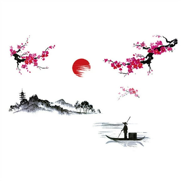 Plum Flower Chinese Style Wall Stickers Art Decals For Home Bedroom Decoration