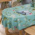 thumbnail image 1 of Plum Flower Oval Print Tablecloth, Spring Patterned Oval Tablecloth, Summer Food Network Oval Tablecloth Waterproof Wrinkle Free Durable Tablecloth for Oval Tables 54 X 72 Inch, 1 of 5