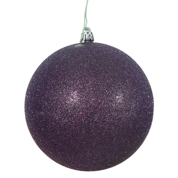 Plum Glitter Drilled Cap Ball Ornament, 15.75 in.