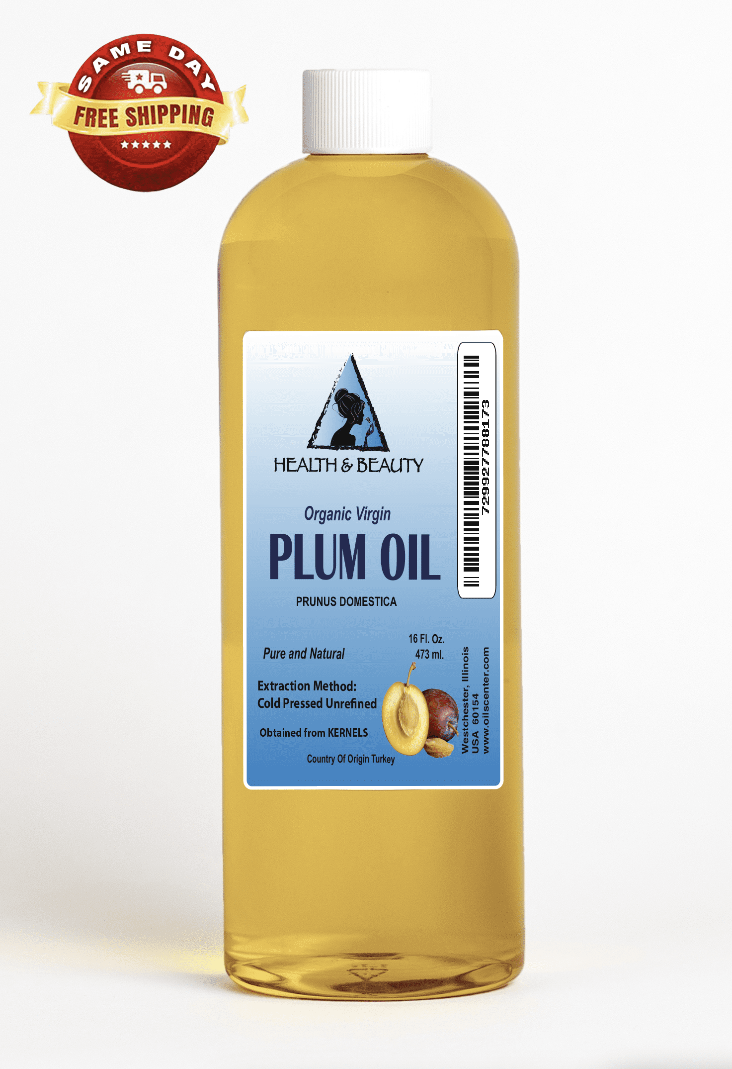 Plum Kernel Plum Kernel Oil Unrefined Organic Virgin Natural 100% Pure 48 oz ...